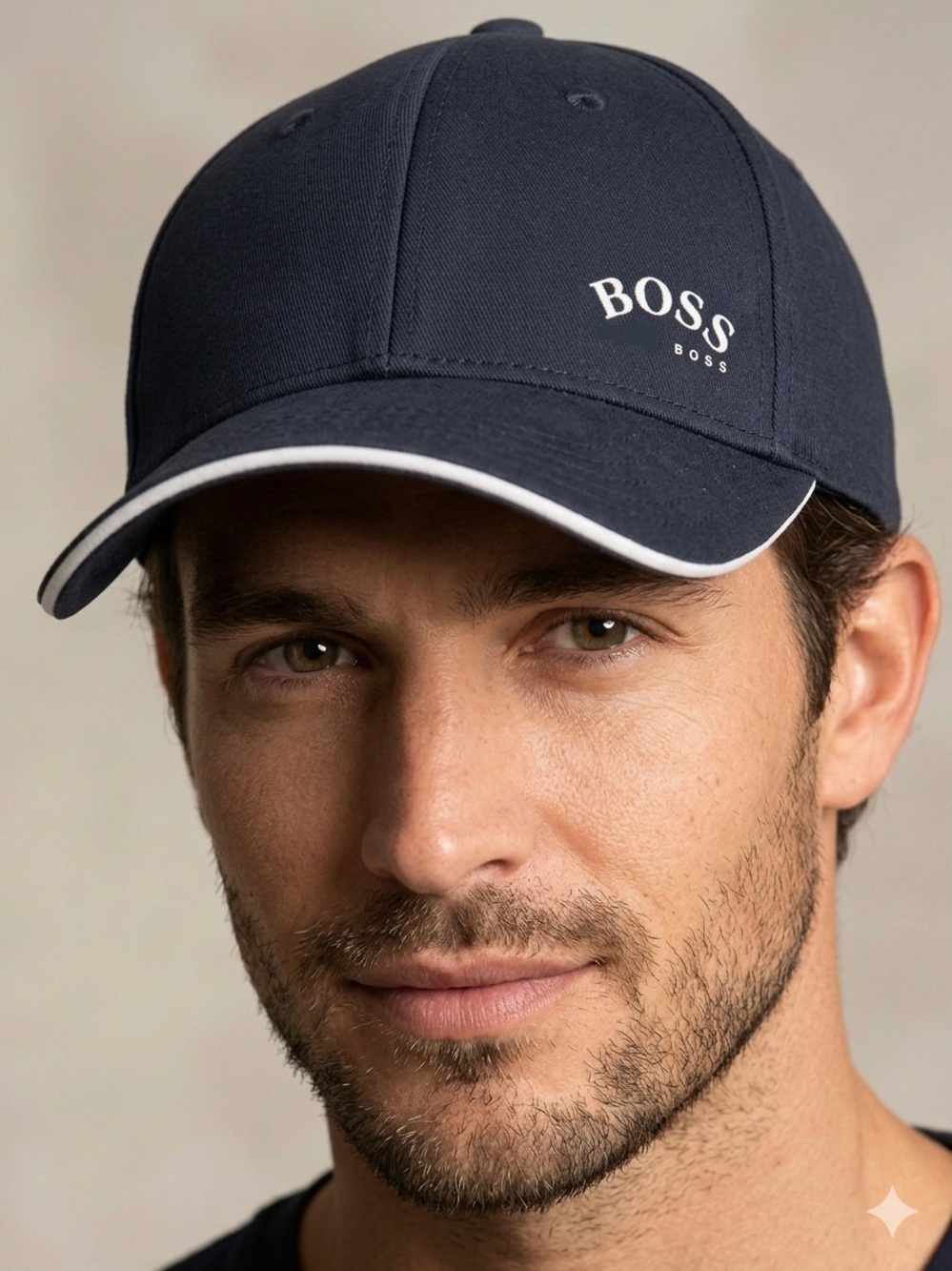 HUGO BOSS Navy Baseball Cap with White Trim adjustable unisex